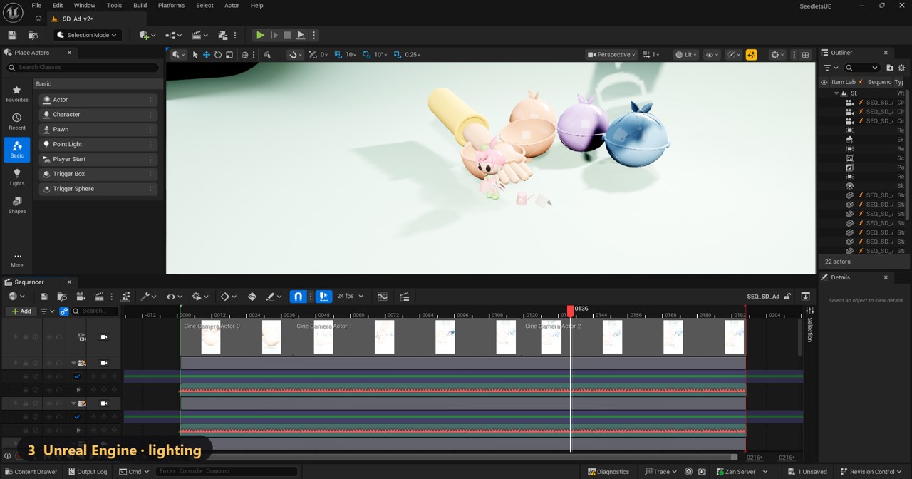 Seedlets behind the scenes in Blender, Maya and Unreal
