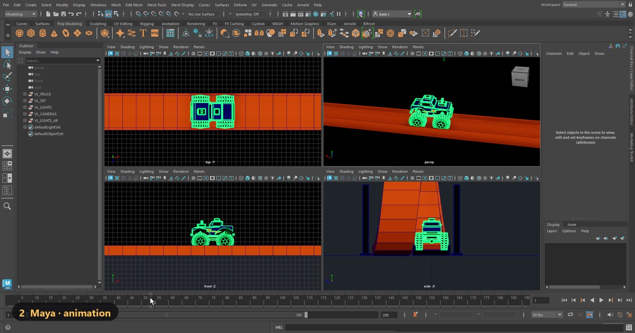 VoltLoop Stunt Trucks behind the scenes in Blender, Maya and Unreal