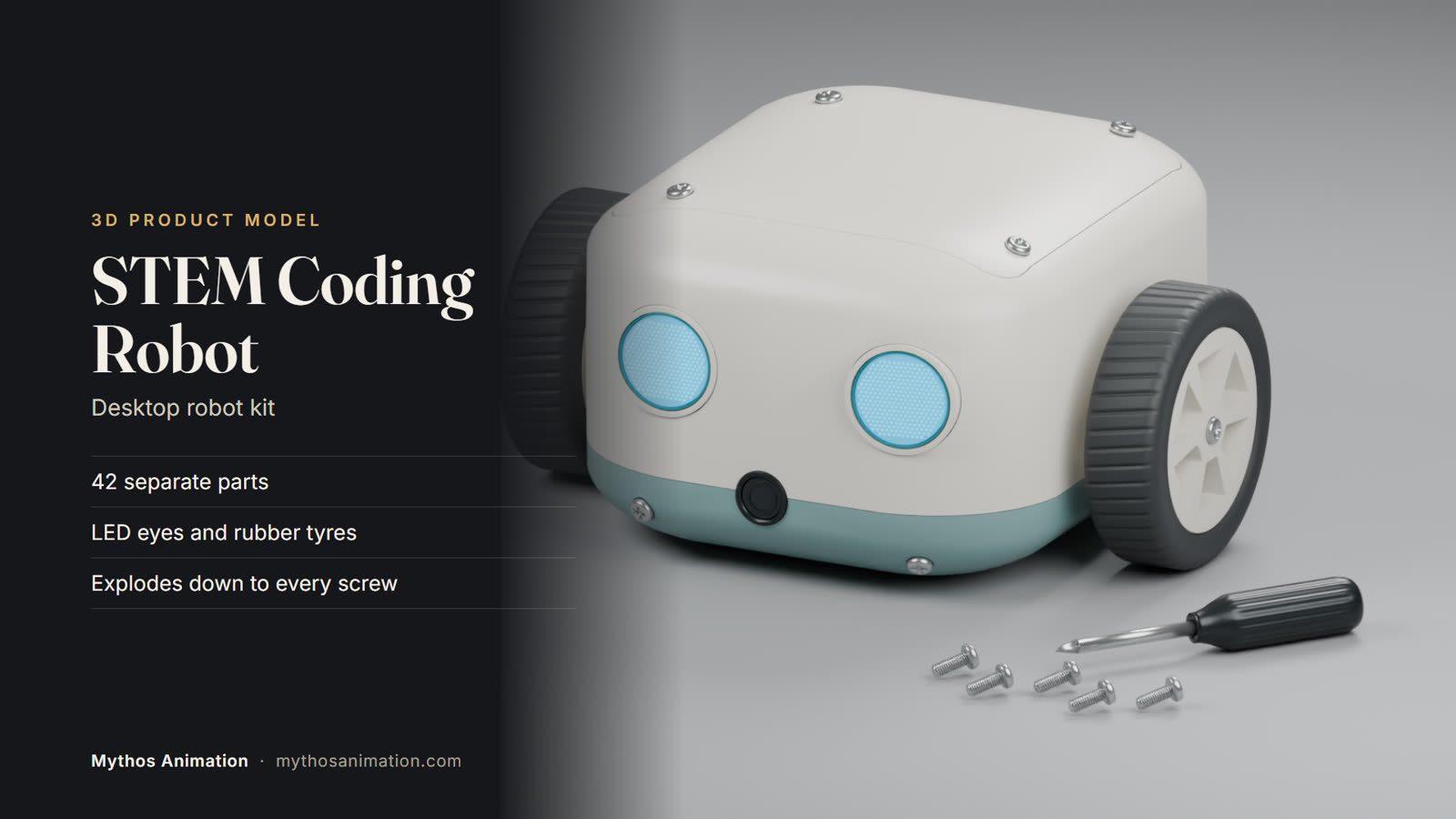STEM Coding Robot, 3D product model poster